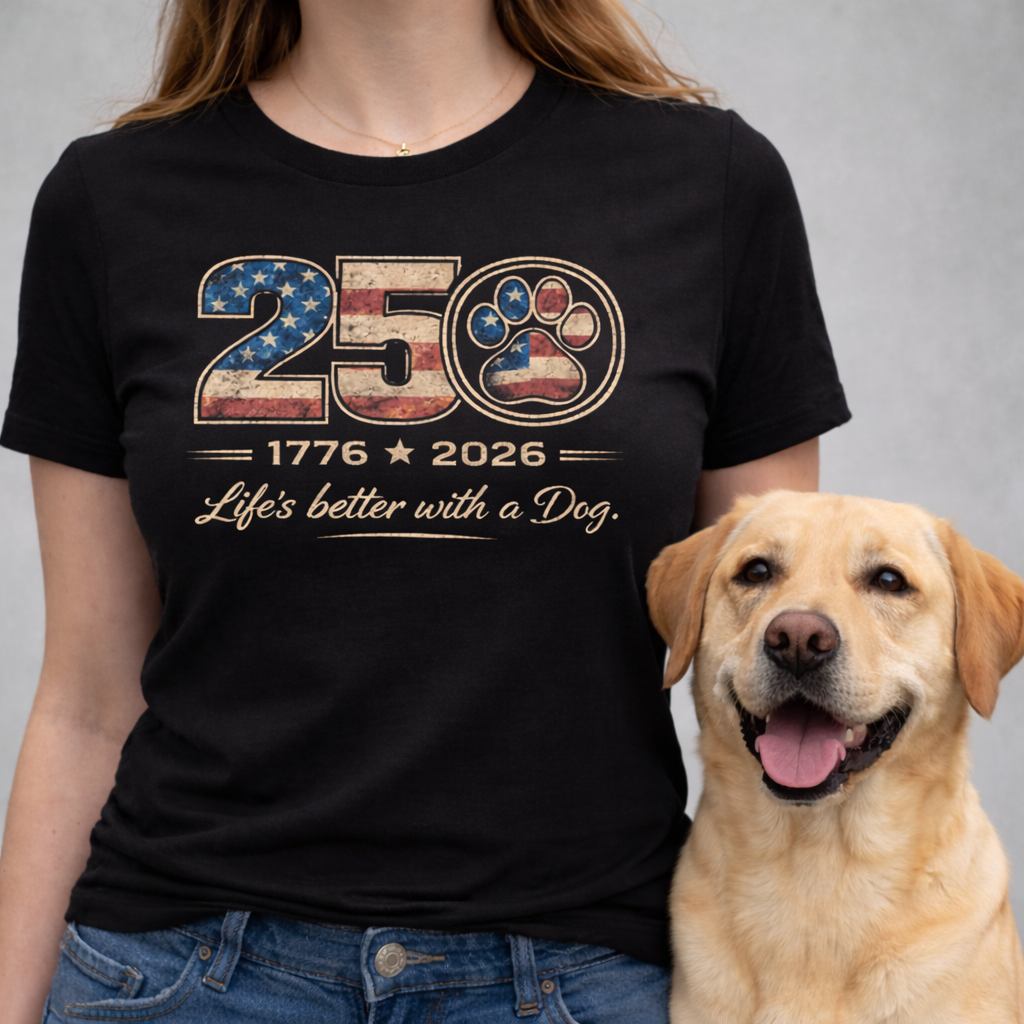 250 Years of Freedom – Life’s Better with a Dog Patriotic Shirt