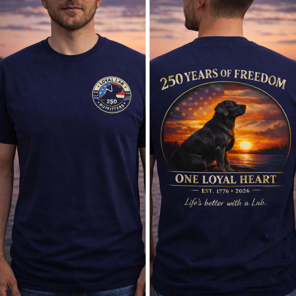250 Years of Freedom. One Loyal Heart. – Patriotic Lab Shirt