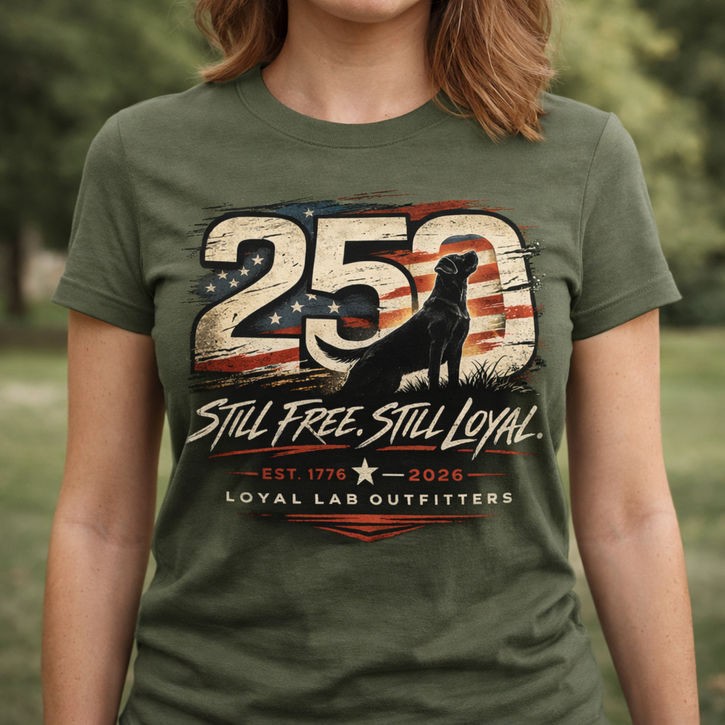 Still Free. Still Loyal. – 250 Years Patriotic Lab Shirt
