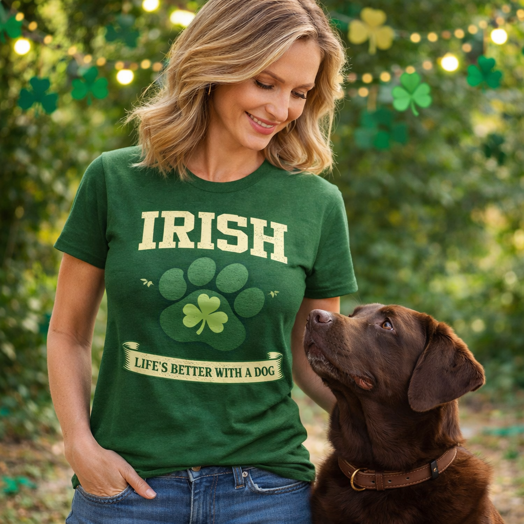 Irish Paw St. Patrick’s Day Dog Shirt – Life’s Better With a Dog